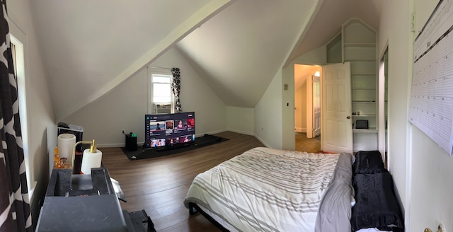 59 Rowan St, Danbury, CT 06810 - bedroom featuring wood finished floors, vaulted ceiling, and baseboards