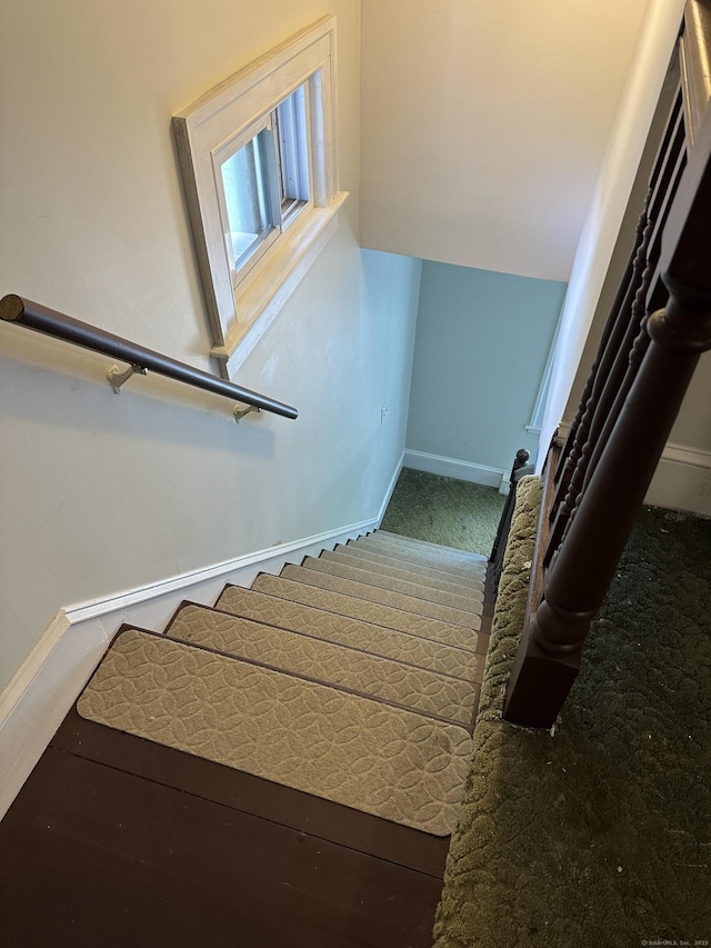 59 Rowan St, Danbury, CT 06810 - staircase with baseboards and carpet flooring