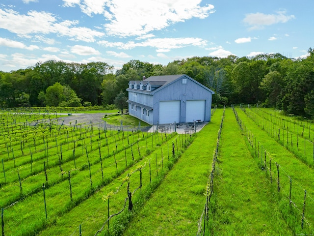 1480 Litchfield Tpke, New Hartford, CT 06057 - view of yard featuring a view of rural / pastoral area, a detached garage, and dirt driveway