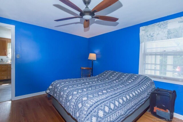 45 S Eagle St, Plymouth, CT 06786 - bedroom featuring wood finished floors, baseboards, and a ceiling fan