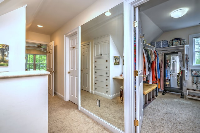 10 Grove Hill Rd, Woodbridge, CT 06525 - spacious closet with light carpet, ceiling fan, and vaulted ceiling