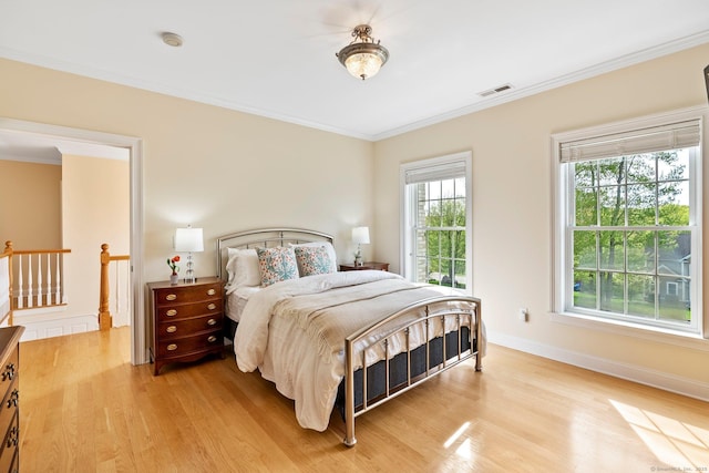 64 Warren Gln, Burlington, CT 06013 - bedroom featuring light wood-style flooring, ornamental molding, and baseboards