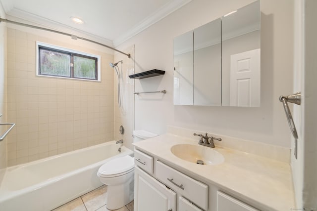 19 Keeler Close Close Unit 19, Ridgefield, CT 06877 - full bath featuring crown molding, toilet, tile patterned floors, washtub / shower combination, and vanity