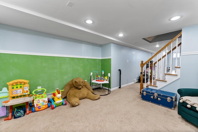 17 Saint Thomas St, Enfield, CT 06082 - playroom with carpet floors, recessed lighting, and baseboards