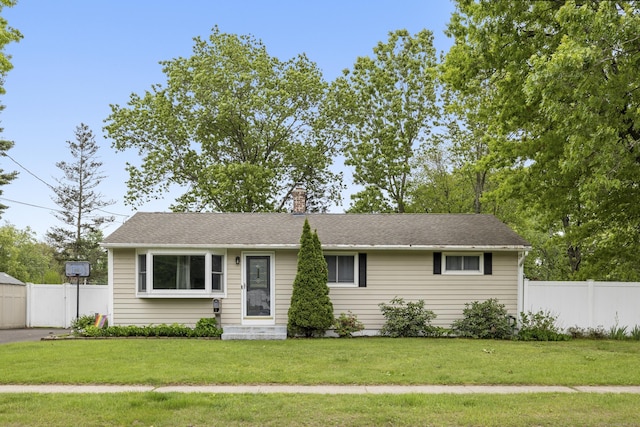 53 Roosevelt Blvd, Enfield, CT 06082 - ranch-style home featuring a chimney and entry steps