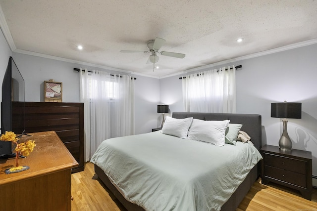 53 Roosevelt Blvd, Enfield, CT 06082 - bedroom featuring multiple windows, light wood-type flooring, recessed lighting, crown molding, and a ceiling fan