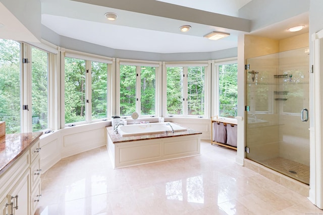 3 Inwood Ln, Woodbury, CT 06798 - bathroom with a shower stall, a bath, and vanity