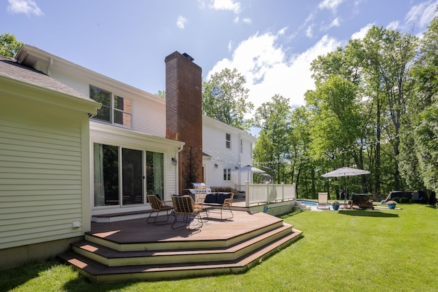 3 Inwood Ln, Woodbury, CT 06798 - view of green lawn featuring a wooden deck