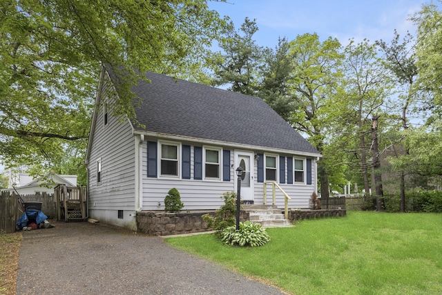 53 Kalish Ave, Enfield, CT 06082 - view of front of property with a shingled roof and crawl space