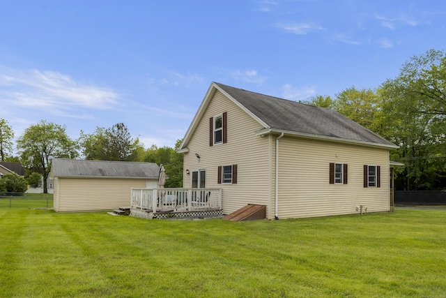 49 First Ave, Enfield, CT 06082 - rear view of house featuring a wooden deck