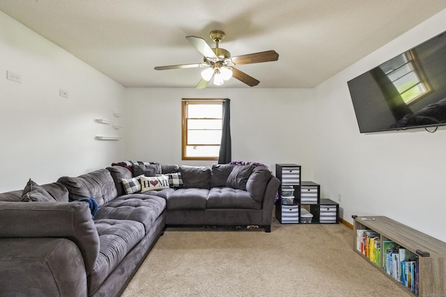 49 First Ave, Enfield, CT 06082 - living area featuring light carpet and a ceiling fan