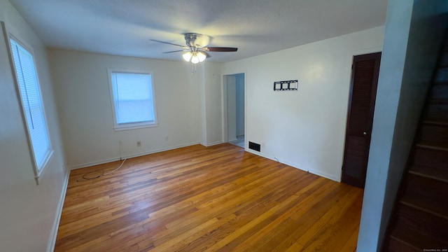 125 Lebanon St, Hartford, CT 06112 - empty room with light wood-type flooring, a ceiling fan, and baseboards