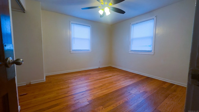 125 Lebanon St, Hartford, CT 06112 - unfurnished room featuring light wood-style floors, a ceiling fan, and baseboards