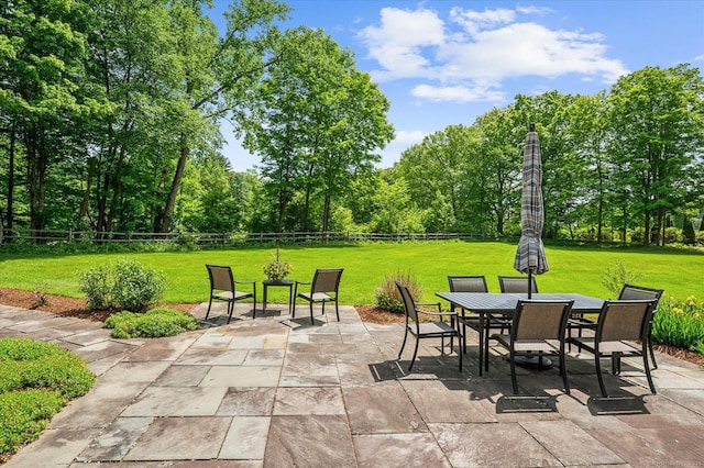 7 Sugar Loaf Cut, Simsbury, CT 06092 - view of patio / terrace with outdoor dining area and view of scattered trees