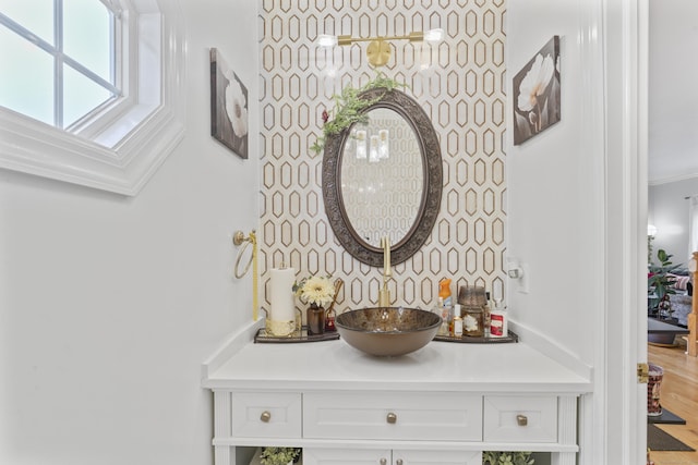 1095 Hope St Unit B, Stamford, CT 06907 - bathroom view of crown molding and vanity