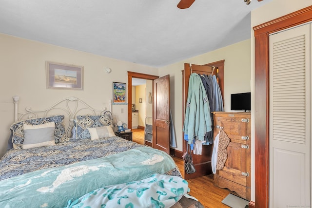 16 Reservoir Rd, Vernon, CT 06066 - bedroom with wood finished floors, a closet, and a ceiling fan