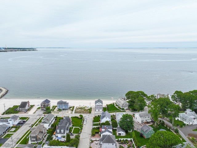 22 Shore Rd, East Lyme, CT 06357 - aerial view of property and surrounding area featuring unending shoreline and nearby suburban area