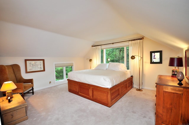 21 Bexley Ct, Goshen, CT 06756 - bedroom with vaulted ceiling, baseboards, and light colored carpet