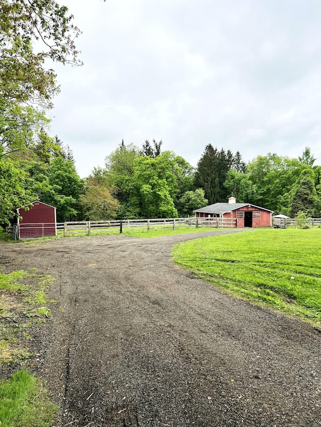 49 Warner Rd, Bridgewater, CT 06752 - view of yard with an outdoor structure, a pole building, and an exterior structure