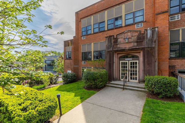 201 College St Unit 3, Middletown, CT 06457 - doorway to property with brick siding and french doors