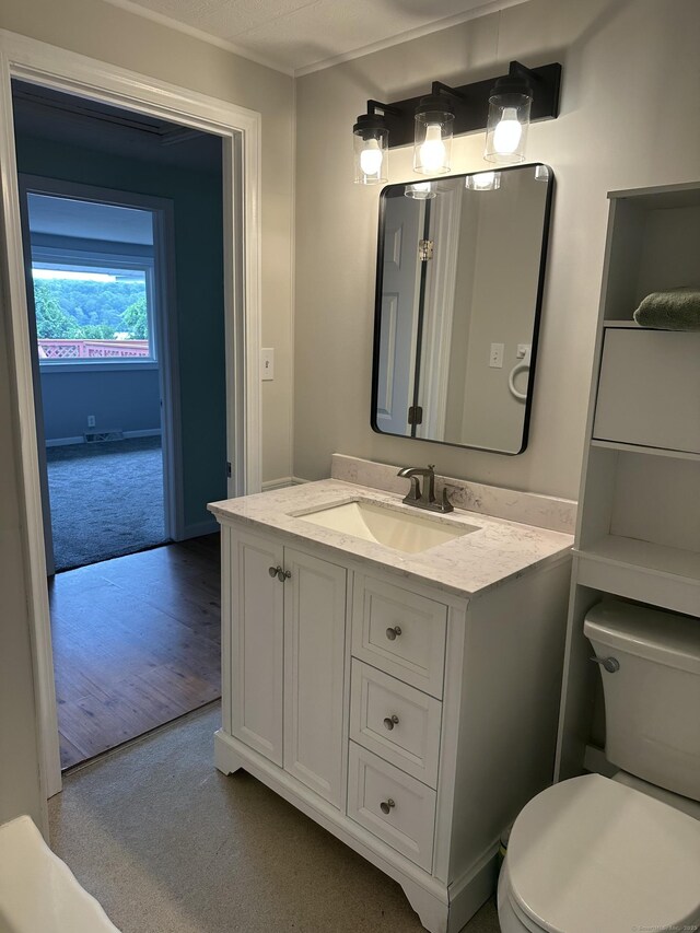 114 Wildwood Rd, East Haddam, CT 06415 - half bath featuring vanity and toilet