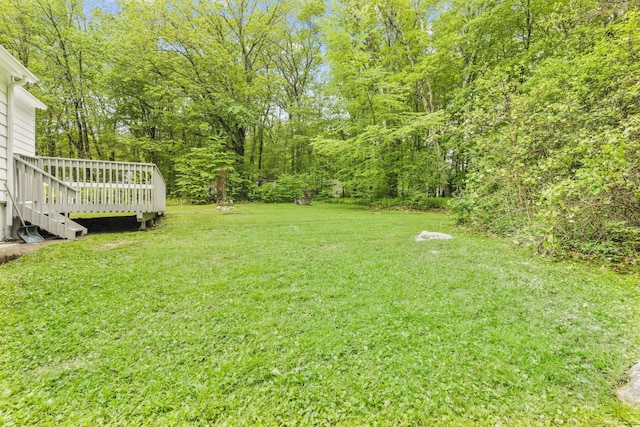 291 Maple Hill Rd, Naugatuck, CT 06770 - view of grassy yard featuring a deck