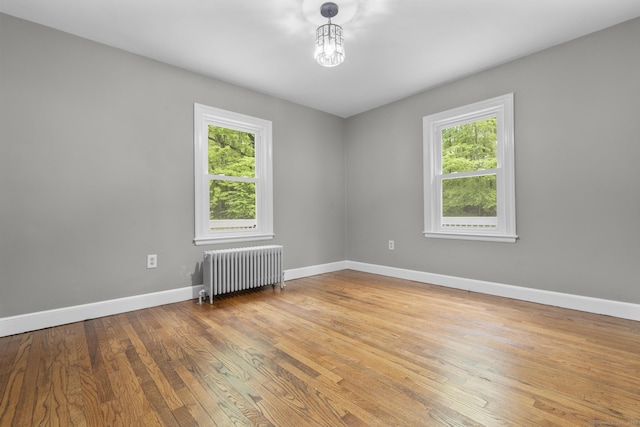 291 Maple Hill Rd, Naugatuck, CT 06770 - spare room featuring radiator heating unit, plenty of natural light, hardwood / wood-style floors, and baseboards