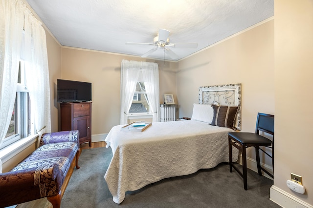 8 Usher Ave, Plainville, CT 06062 - bedroom featuring multiple windows, crown molding, baseboards, and ceiling fan