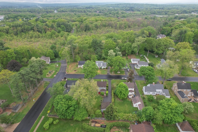 8 Usher Ave, Plainville, CT 06062 - aerial view of property and surrounding area with a heavily wooded area and nearby suburban area