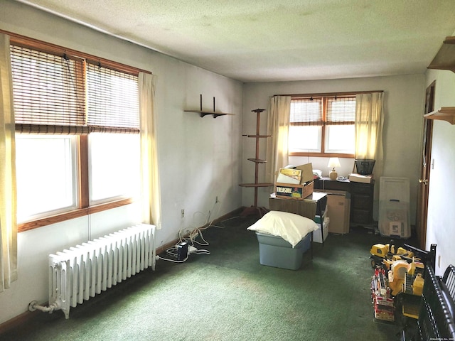 706 Waterville St, Waterbury, CT 06710 - office area with radiator heating unit, carpet, and healthy amount of natural light