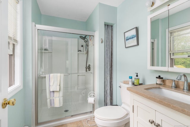 232 Bailey Hill Rd, Killingly, CT 06239 - full bathroom with a stall shower, toilet, and vanity