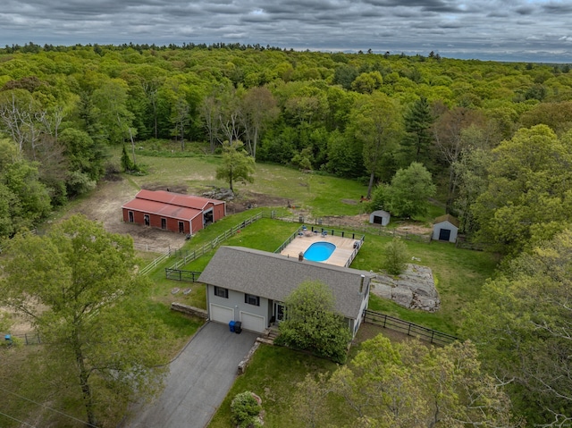 232 Bailey Hill Rd, Killingly, CT 06239 - view from above of property with a heavily wooded area and a pool area