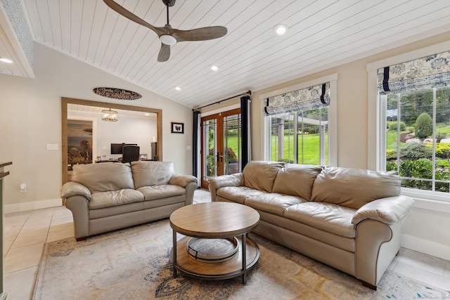 23 Blackhaw Dr, Cromwell, CT 06416 - living room with vaulted ceiling, recessed lighting, an office area, ceiling fan, and baseboards