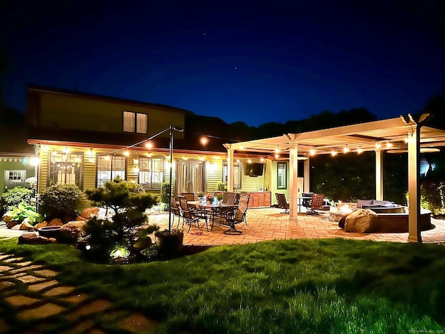 23 Blackhaw Dr, Cromwell, CT 06416 - back of property with a patio, a pergola, and a yard