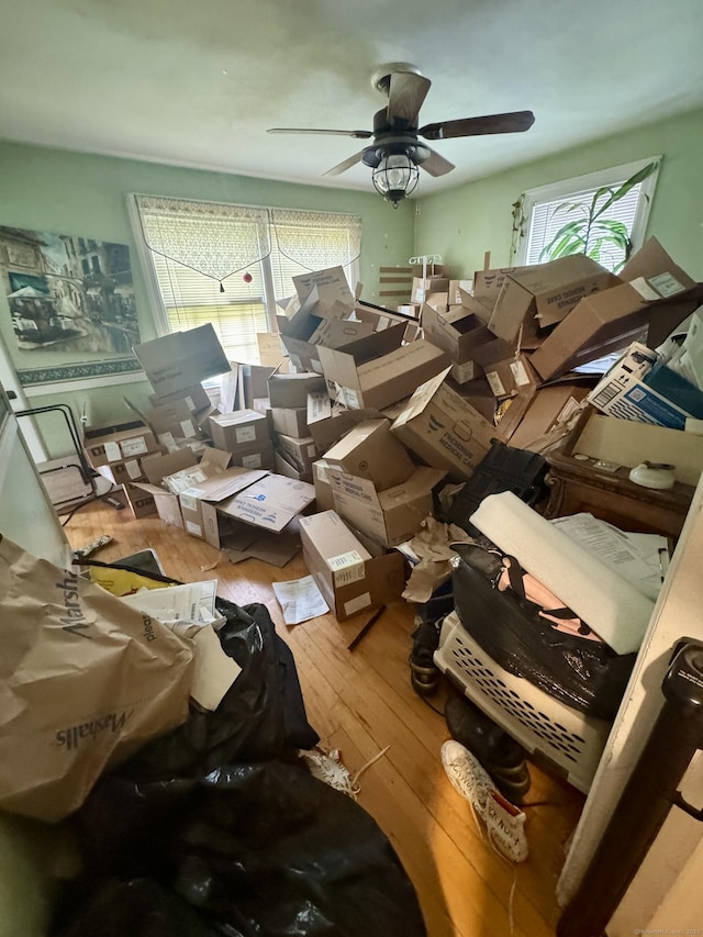 710 Middle Tpke W, Manchester, CT 06040 - miscellaneous room with hardwood / wood-style flooring and ceiling fan