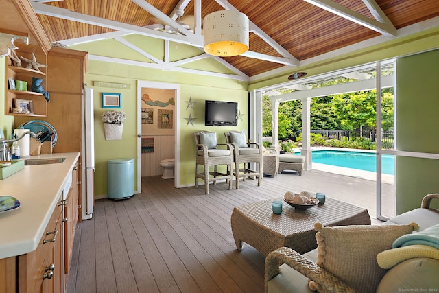 166 Long Lots Rd, Westport, CT 06880 - sunroom / solarium featuring a sink