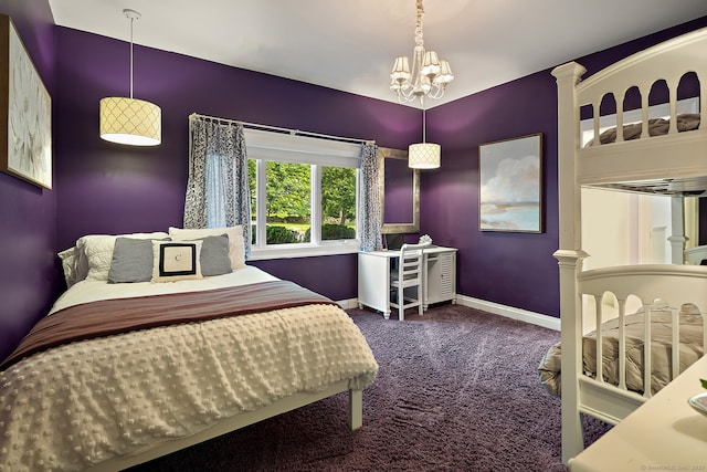 166 Long Lots Rd, Westport, CT 06880 - carpeted bedroom with baseboards and a chandelier