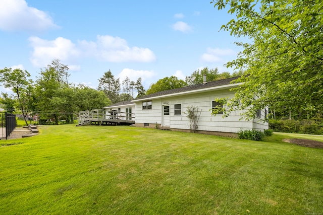 413 Hickory Hill Rd, Thomaston, CT 06787 - view of yard with a wooden deck
