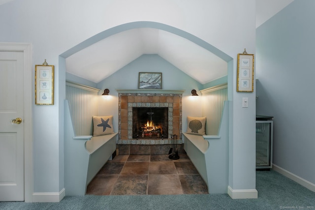 66 Saunders Dr, Wilton, CT 06897 - hallway featuring vaulted ceiling and baseboards