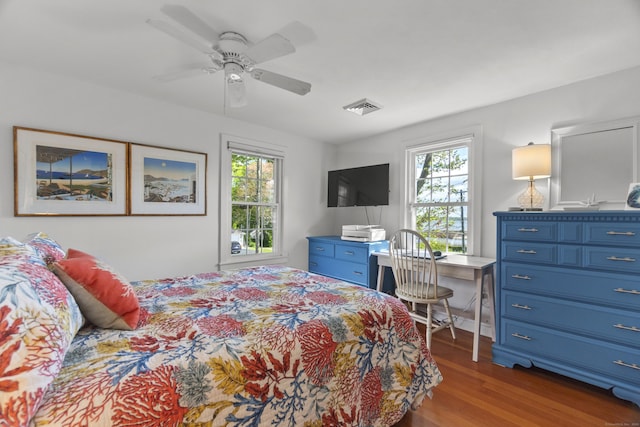 15 Attawan Ave, East Lyme, CT 06357 - bedroom featuring multiple windows, wood finished floors, and ceiling fan