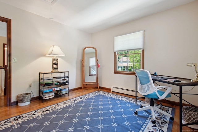 10 Colonial Dr, Clinton, CT 06413 - office featuring wood finished floors, baseboards, and attic access