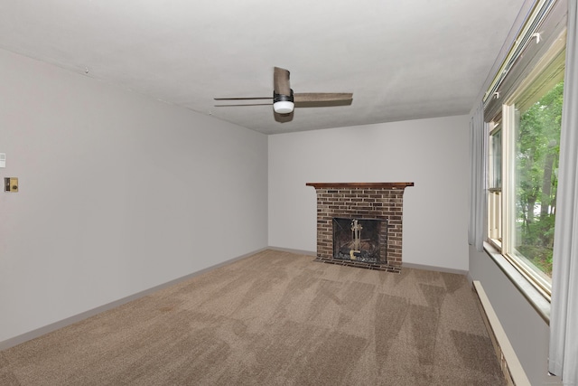 8 Sycamore Rd, East Lyme, CT 06357 - unfurnished living room featuring carpet, ceiling fan, and plenty of natural light