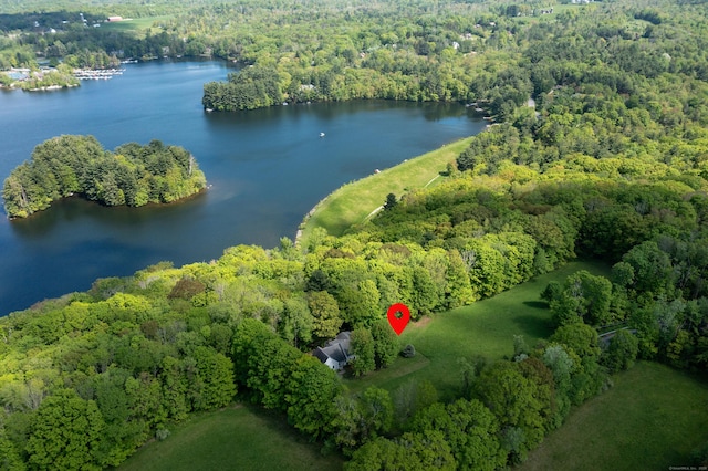 455 Milton Rd, Goshen, CT 06756 - aerial view of property's location with a heavily wooded area and a nearby body of water