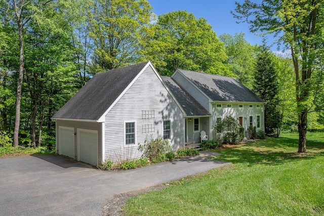 455 Milton Rd, Goshen, CT 06756 - view of front of property with a front lawn, a shingled roof, a garage, and driveway