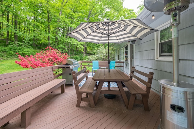 5 Old Bethel Rd, Newtown, CT 06470 - wooden deck with outdoor dining area and a grill
