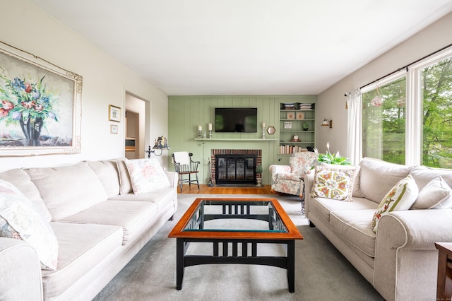5 Old Bethel Rd, Newtown, CT 06470 - living room featuring a brick fireplace