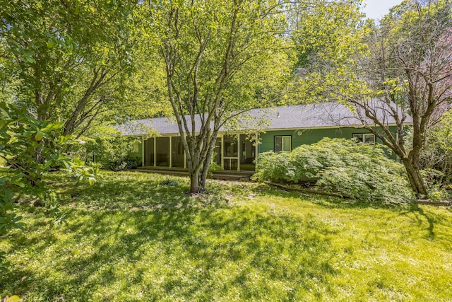 200 Willow St, Hamden, CT 06518 - back of house with a sunroom and a yard