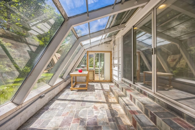 200 Willow St, Hamden, CT 06518 - unfurnished sunroom featuring brick patterned flooring