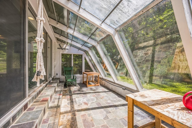 200 Willow St, Hamden, CT 06518 - sunroom / solarium with vaulted ceiling and stone finish floors