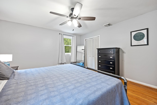 55 Andrasko Rd, Beacon Falls, CT 06403 - bedroom featuring wood finished floors, baseboards, a closet, and a ceiling fan